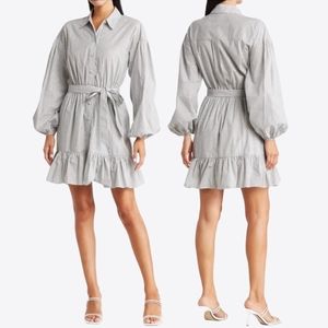 Cinq à Sept Women Kelly Shirtdress Long Sleeves Size 6 in Black and White